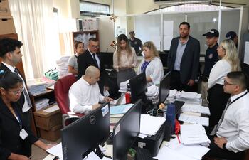 Uno de los últimos allanamientos a juzgados de paz, en el marco de la causa "Mafia de los pagarés".