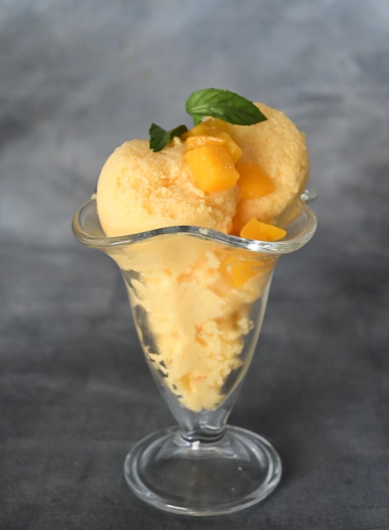 Helado de durazno.