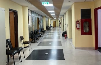 Pasillos vacío hoy en Cámara de Diputados donde se adelantó la Semana Santa.