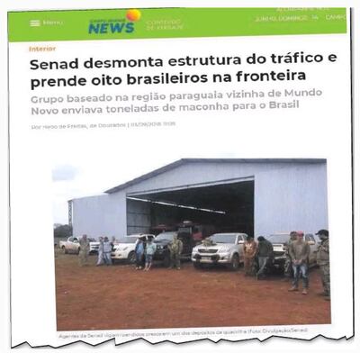 Una publicación en un medio brasileño, donde el operativo que desbarató una red narco, tuvo repercusión.
