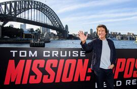 El actor estadounidense Tom Cruise posa durante la presentación de 'Misión Imposible - Dead Reckoning Part One', en Sídney, Australia,este domingo.