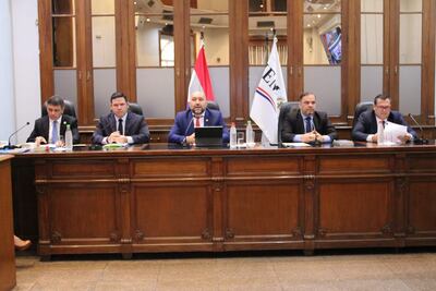 El Abog. Oscar Paciello, los diputados Alejandro Aguilera y Orlando Arévalo y los senadores Mario Varela y Derlis Maidana, en la sesión del Jurado de Enjuiciamiento de Magistrados (JEM).