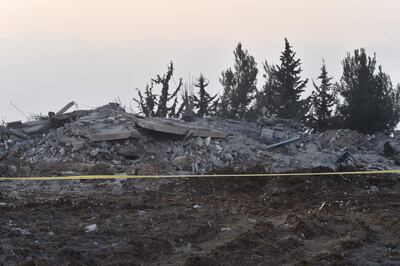 Baalbek (Lebanon), 26/02/2024.- Rubble at the site of an Israeli air strike near Baalbek, the Beqaa Valley, Lebanon, 26 February 2024. Israel Defense Forces (IDF) said on 26 February fighter jets struck sites used by Hezbollah's Aerial Defense Array in Beqaa valley. Hezbollah said two of its fighters were killed in the Beqaa region. (Líbano, Hizbulá/Hezbolá) EFE/EPA/WAEL HAMZEH