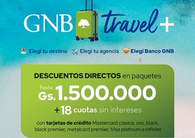 Varios beneficios ofrece GNB Travel+ a sus clientes.