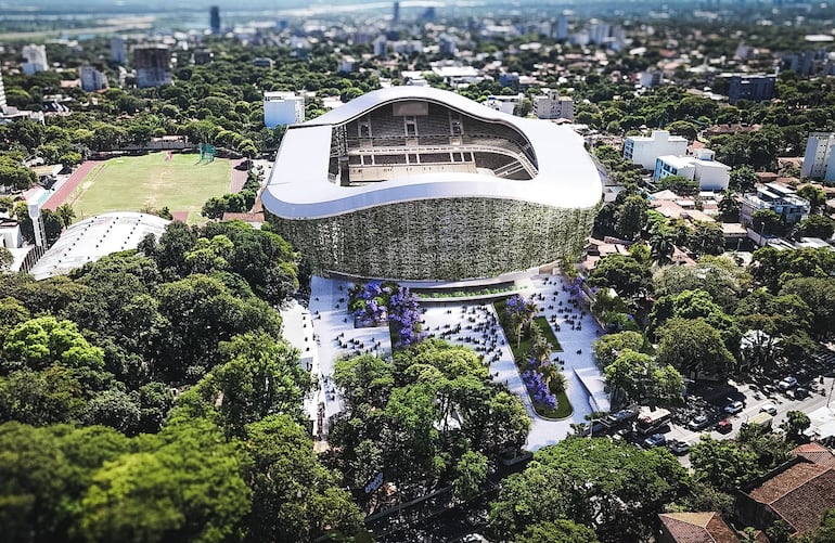 Maqueta del futuro estadio mundialista de Olimpia.