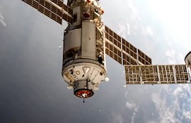 Fotografía de archivo del módulo de laboratorio multiusos ruso "Nauka" (Ciencia) acoplado a la Estación Espacial Internacional (ISS).