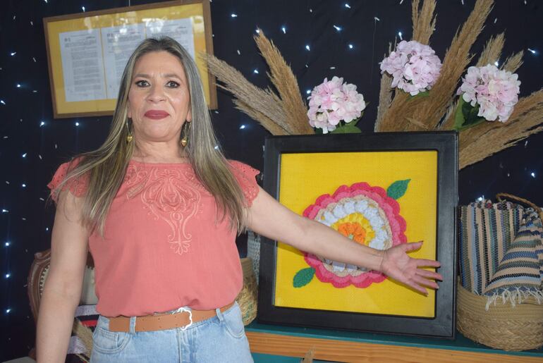 La presidenta de la Asociación de Artesanos de Potrero, Alejandra Brítez.