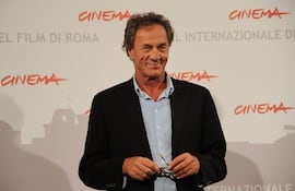 El actor y cineasta palestino Mohamed Bakri durante la sesión fotográfica de "Golakani Kirkuk" (Las flores de Kirkuk) en el quinto Festival de Cine de Roma, 2 de noviembre de 2010.