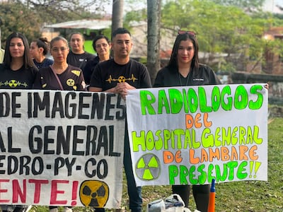 Manifestación de radiólogos frente al Congreso