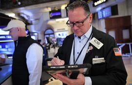 Un trabador de la bolsa de Nueva York.