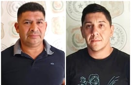 Enrique Ruiz Díaz Cubilla y Rolando Ariel Martínez Acuña, detenidos en los allanamientos por el asalto a la agroexportadora Algisa de Coronel Bogado.