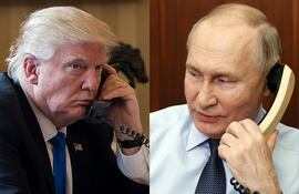 El presidente de Estados Unidos, Donald Trump (i) y el mandatario ruso, Vladimir Putin (d).