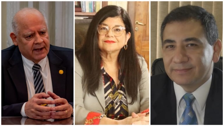 The ministers of the Court Luis María Benítez Riera, Carolina Llanes and the chambermaid Arnaldo Fleitas, who made up the Criminal Chamber of the Supreme Court of Justice.