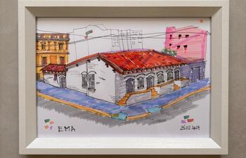 Uno de los dibujos realizados por Enrique Marín Abente que se podrán ver en El Granel.