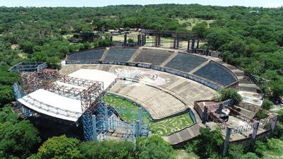 Imagen aérea del Anfiteatro José Asunción Flores de San Bernardino.