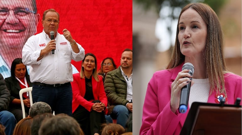 Camilo Pérez (ANR-HC) y Soledad Núñez, candidatos del Partido Colorado y de la oposición para próximo intendente o intendenta de Asunción.