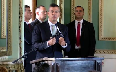 Santiago Peña durante la presentación del nuevo modelo de gestión hospitalaria para el Hospital Nacional de Itauguá