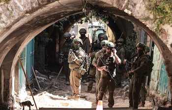 Soldados israelíes patrullan en Nablus, en Cisjordania ocupada.