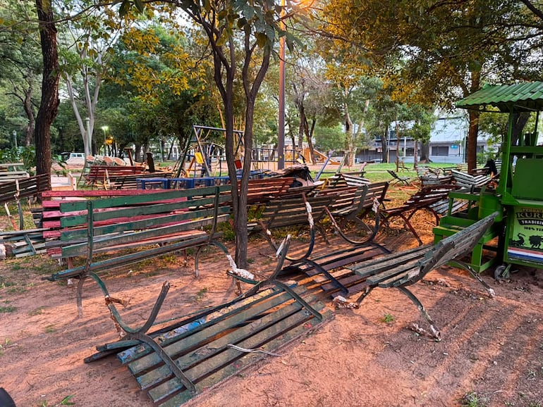 Así se encuentra hoy la Plaza Uruguaya, en el marco de las obras de revitalización encaradas por el Consorcio Palma.