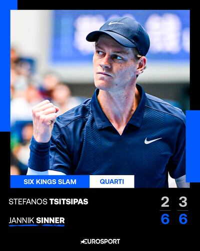 Jannik Sinner se impuso se manera contundente sobre Stefanos Tsitsipas.