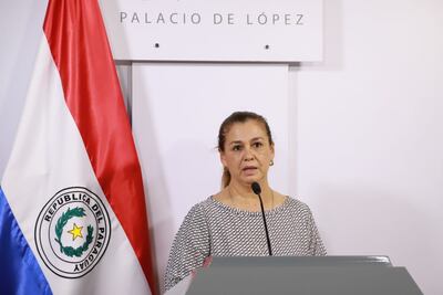 Teresa Rojas, ministra de de la Secretaría de Administración de Bienes Incautados y Comisados (Senabico). Afirmó que la institución a su cargo no tiene deuda alguna con el brasileño Fabiano José Faria, procesado por supuesta estafa.