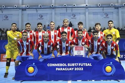 Selección paraguaya Sub 17 que marcha bien en la Conmebol de Futsal, en nuestro país.