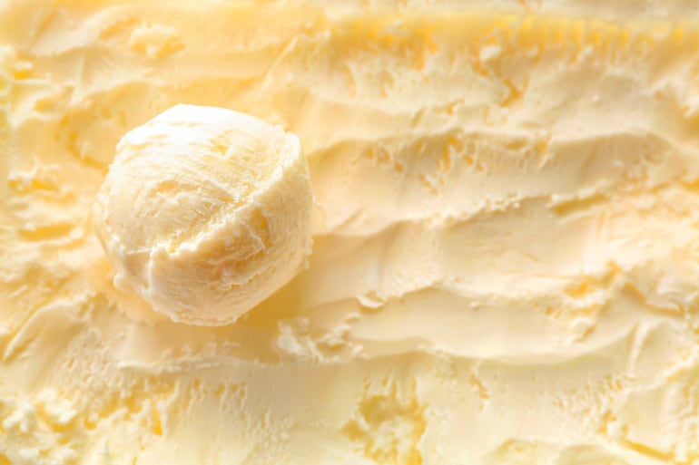 Helado cremoso proteico.