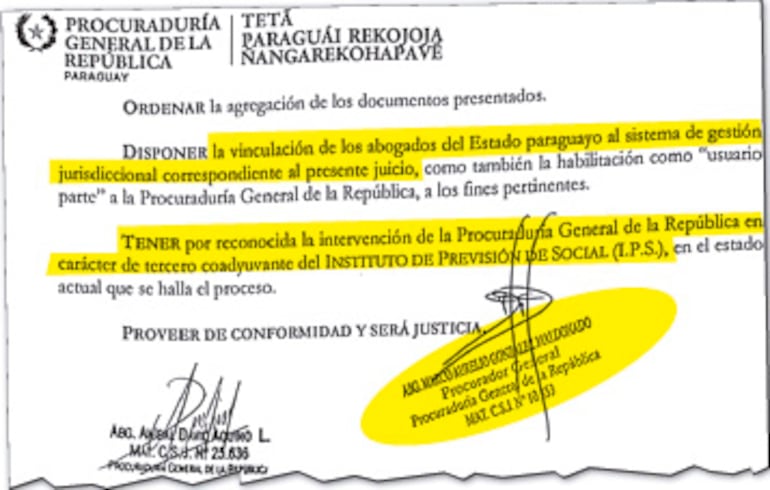 Primer escrito en el cual el exprocurador solicita la intervención como tercero coadyuvante.