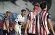 El paraguayo Fernando Cardozo, futbolista de Olimpia, celebra un gol en el partido frente a Barracas Central por la fecha 4 del Grupo D de la Copa Sudamericana 2026 en el estadio Florencio Solá, en Banfield, Provincia de Buenos Aires, Argentina.