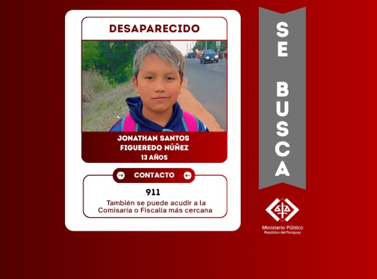 Buscan a adolescente de 13 años desaparecido en Limpio - Policiales