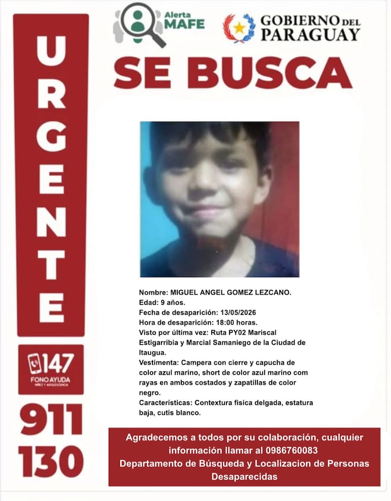 Alerta MAFE difundida este 14 de mayo para buscar a Miguel Ángel Gómez.
