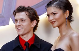Los actores Tom Holland y Zendaya durante la presentación en Madrid de la película 'Spider-Man: Brand new day'. (EFE/ Daniel González)