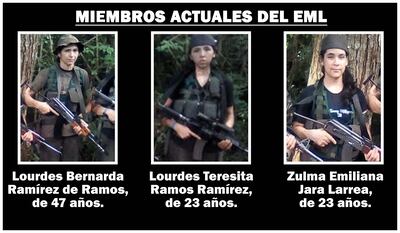 Lourdes Bernarda Ramírez, su hija Lourdes Teresita Ramos Ramírez y su nuera Zulma Emiliana Jara Larrea.