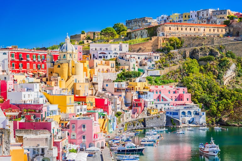 Marina di Corricella, Isla de Procida, Nápoles, Italia.