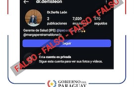 Desde el IPS aclaran que el doctor Derlis León no posee cuenta en Instagram ni Facebook.