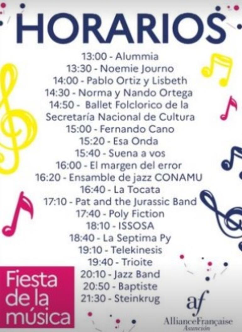 Horarios de la Fiesta de la Música