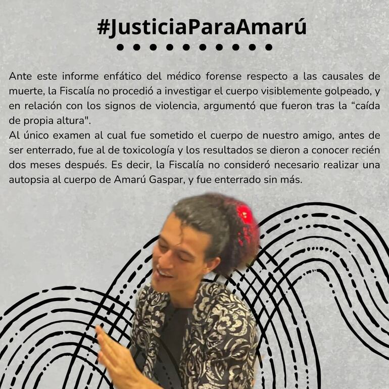Familia y amigos de Amarú exigen necropsia y justicia.