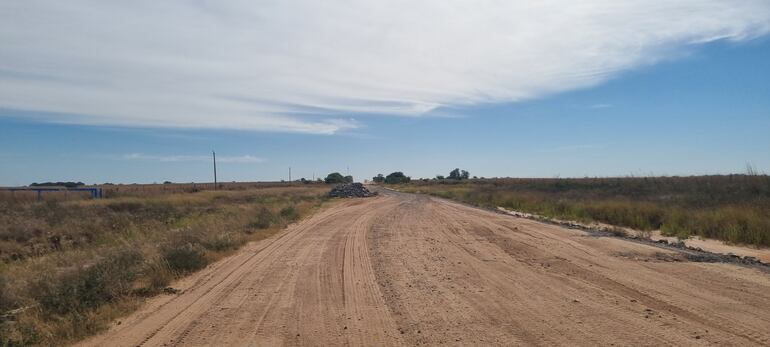 Obra del tramo 2 de la Ruta del Progreso paralisada actualmente.