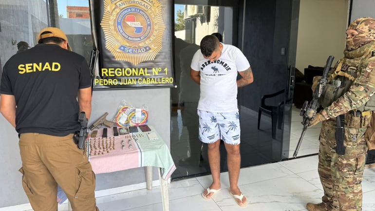 Eder Rafael Escurra Espínola, alias Ranfi, capturado por la Senad en Capitán Bado.