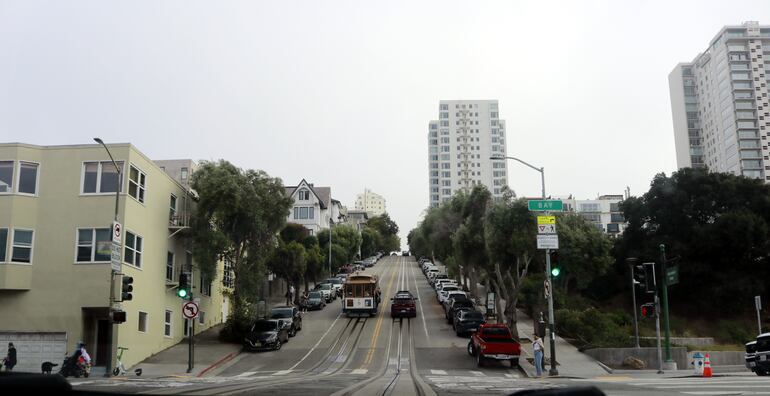 Las famosas calles empinadas en el centro de la ciudad.