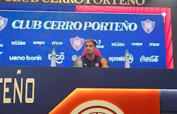 El delantero argentino Jonatan Gabriel Torres (29 años), en la conferencia de prensa previo al partido de Cerro Porteño ante Recoleta FC.