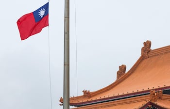 Bandera de Taiwán en el Memorial de Chiang Kai-shek, en Taipéi.