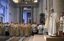 El papa León XIV, durante una celebración en el Vaticano.