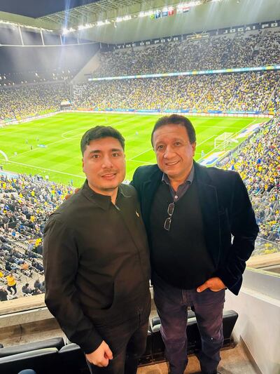 Julio Sebastián Aldama Fretes (24) y Julio César Aldama Ortiz (58), gerente deportivo y presidente del General Caballero de Juan León Mallorquín, respectivamente.