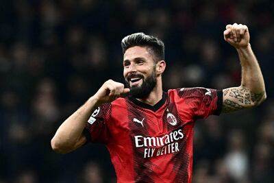 Olivier Giroud anotó el gol que le dio la victoria al Milan
