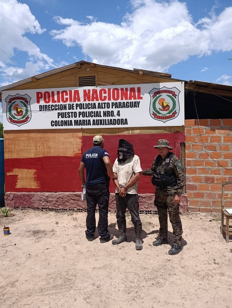 El aprendido en sede policial, para luego ser puesto a disposición de la Fiscalía.