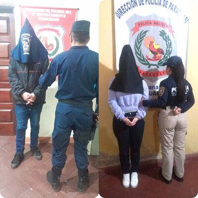 Los detenidos Lirise Rossana Fernández Almada, 28 años y Panfilo Coronel Quiñonez, de 50 años.