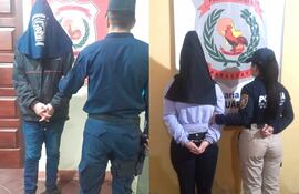 Los detenidos Lirise Rossana Fernández Almada, 28 años y Panfilo Coronel Quiñonez, de 50 años.