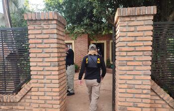 Una de las viviendas allanadas en San Pedro del Paraná. (gentileza).