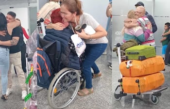 El infaltable abrazo durante el reencuentro con los seres queridos